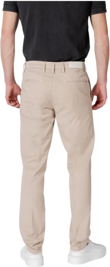 Replay Beige Rits Knoop Broek Voor Achterzakken Beige Heren