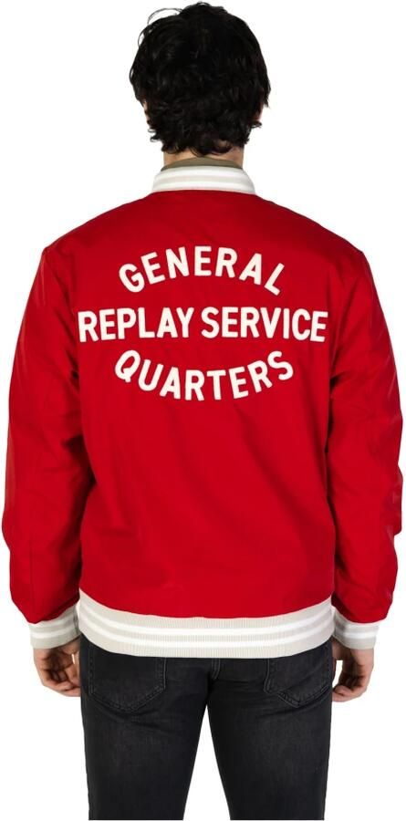 Replay Rode Effen Blazer met Rits Red Heren - Foto 2