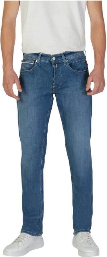 Replay Blauwe Katoenen Regular Loose Jeans Collectie Blue Heren - Foto 4