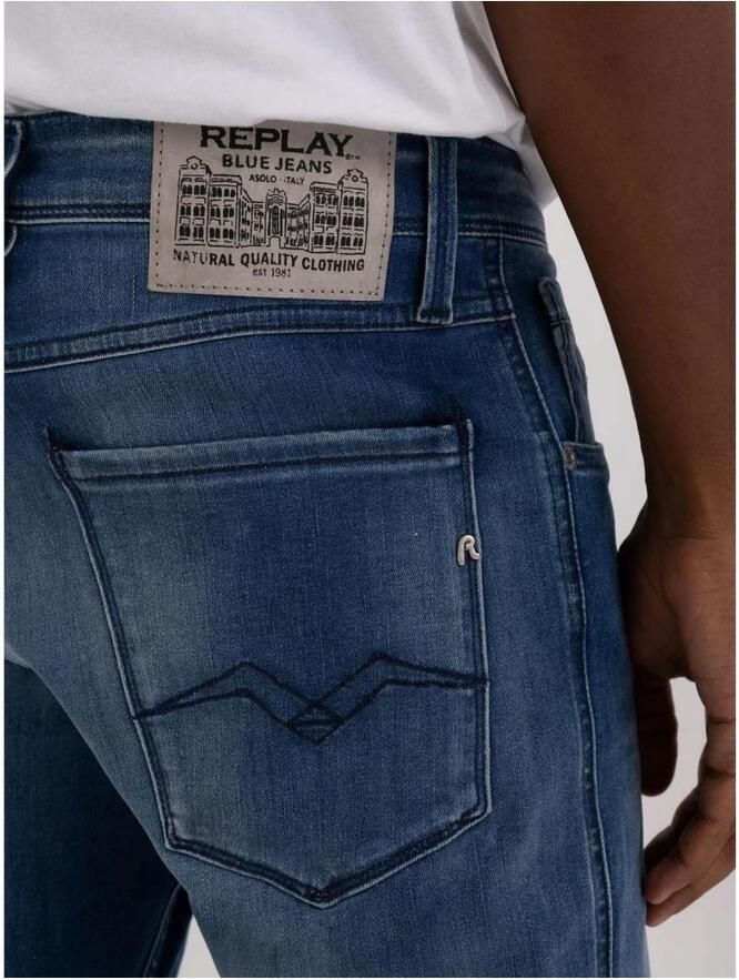 Replay Slim Fit Donker Indigo Power Stretch Jeans Blauw Heren
