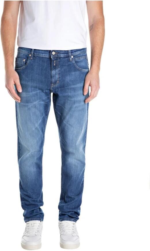 Replay Blauwe Straight-Leg Jeans met Ritssluiting Blue Heren - Foto 3