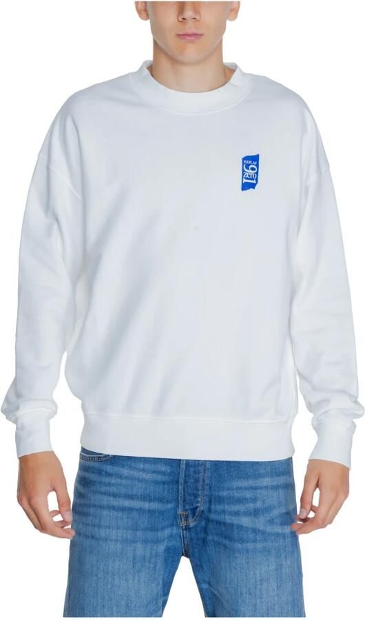 Replay Sweatshirt met lange mouwen en ronde hals White Heren