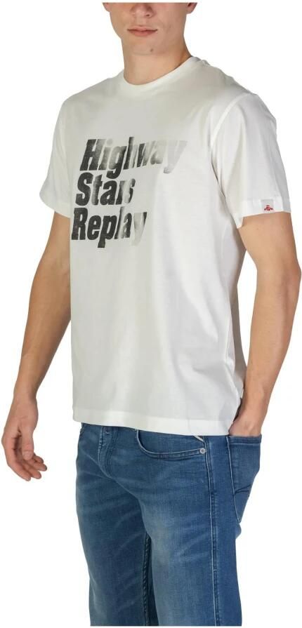 Replay T-shirt met korte mouwen en ronde hals van katoen White Heren