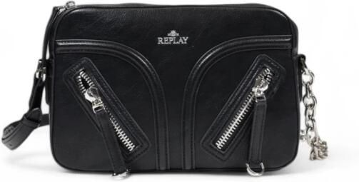 Replay Moderne Zwarte Polyester Handtas Black Dames - Foto 4