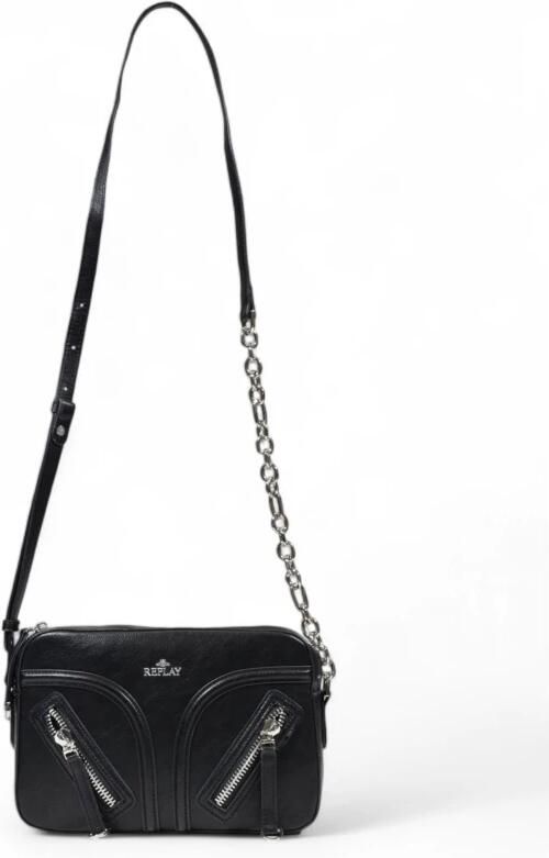 Replay Moderne Zwarte Polyester Handtas Black Dames - Foto 3