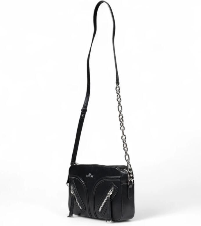 Replay Moderne Zwarte Polyester Handtas Black Dames