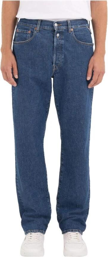 Replay Blauwe Straight Jeans van Katoenmix Blue Heren - Foto 9
