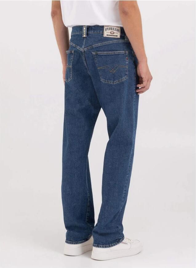 Replay Blauwe Straight Jeans van Katoenmix Blue Heren - Foto 4