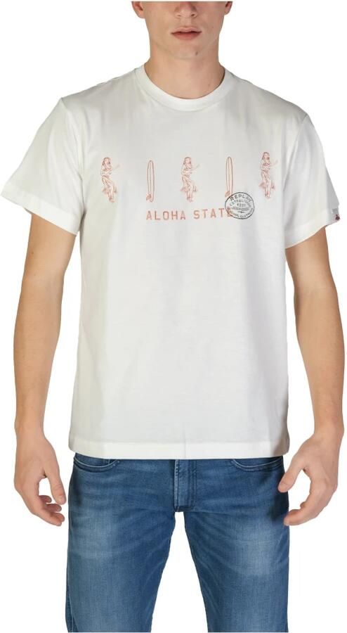 Replay Katoenen T-shirt korte mouwen lente zomer White Heren - Foto 3