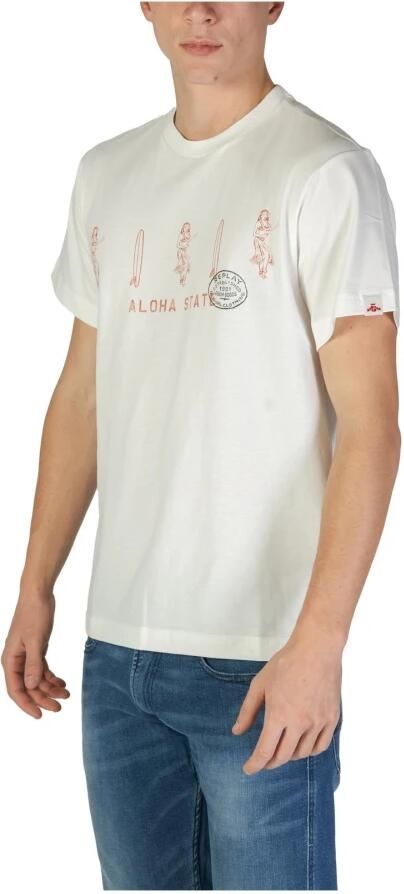 Replay Katoenen T-shirt korte mouwen lente zomer White Heren - Foto 2