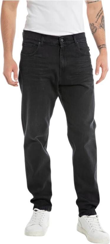 Replay Moderne Slim-Fit Wide Jeans Black Heren