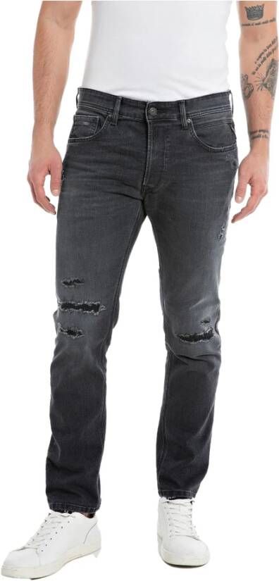 Replay Slim-fit Jeans Zwart Heren