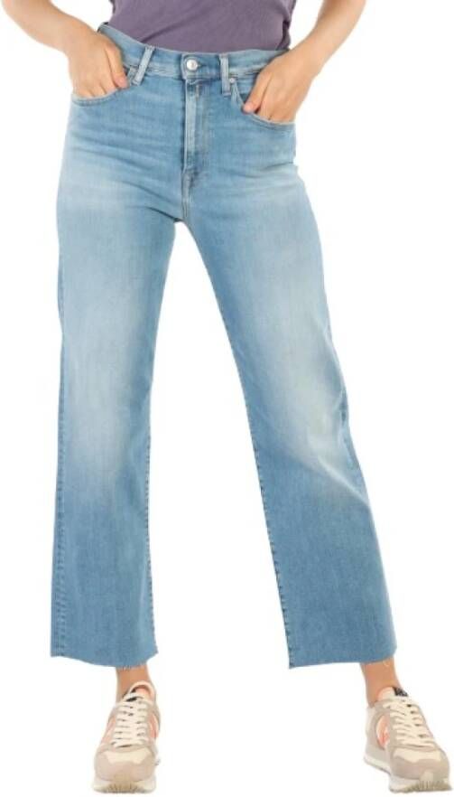 Replay Straight Jeans Blauw Dames