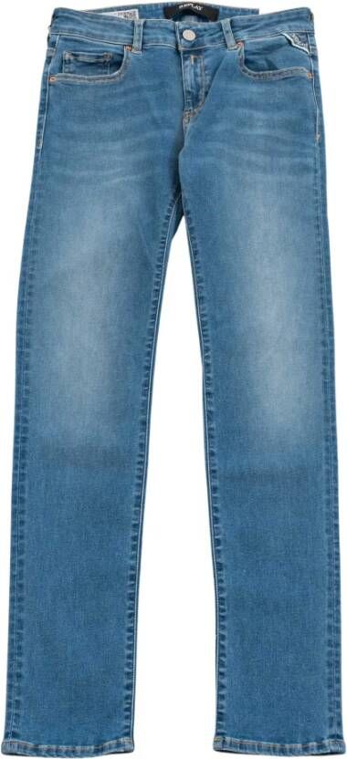 Replay Straight Jeans Blauw Dames