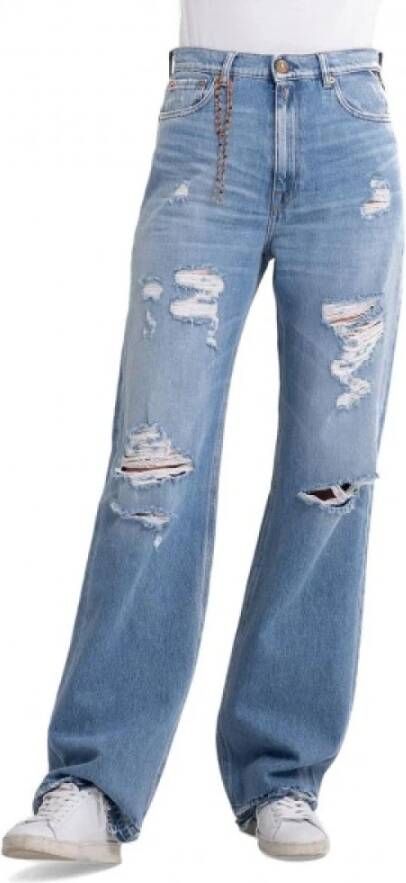 Replay Rose Wide Leg Jeans Blue