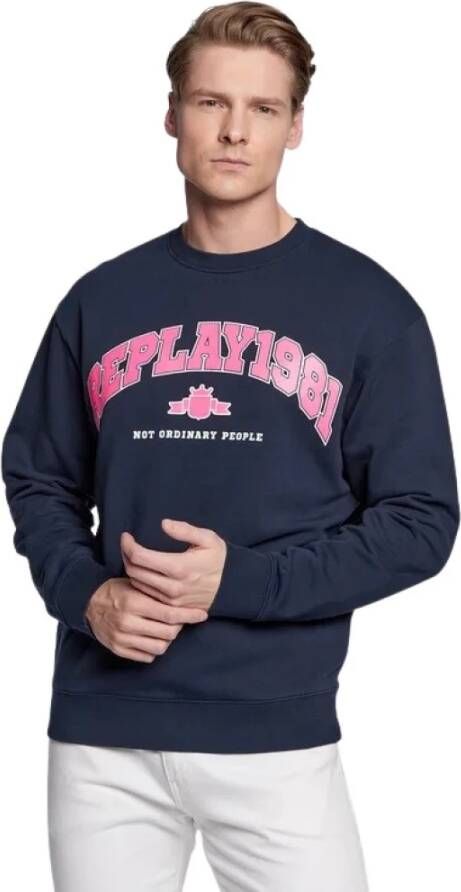 Replay Sweatshirt Blauw Heren