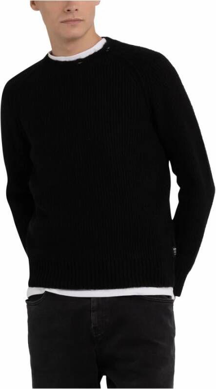 Replay Zwarte Trui Stijlvol en Warm Black Heren