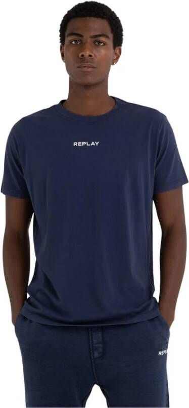 Replay T-Shirts Blauw Heren