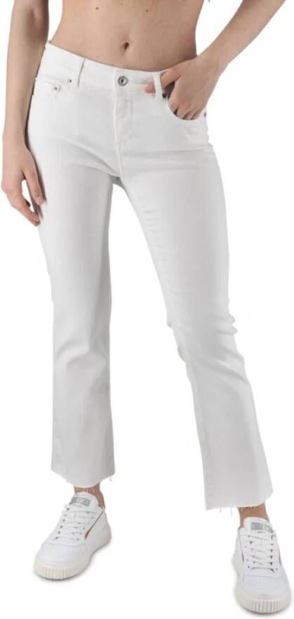 Replay Faaby Flare Crop Jeans White Dames