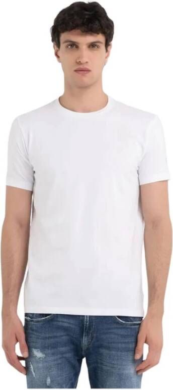 Replay Essential Wit Katoenen Crewneck T-shirt White Heren
