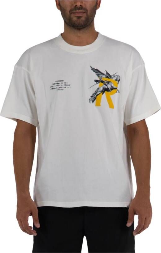 Represent Moderne Oversized Wit T-shirt met Grafische Branding White Heren