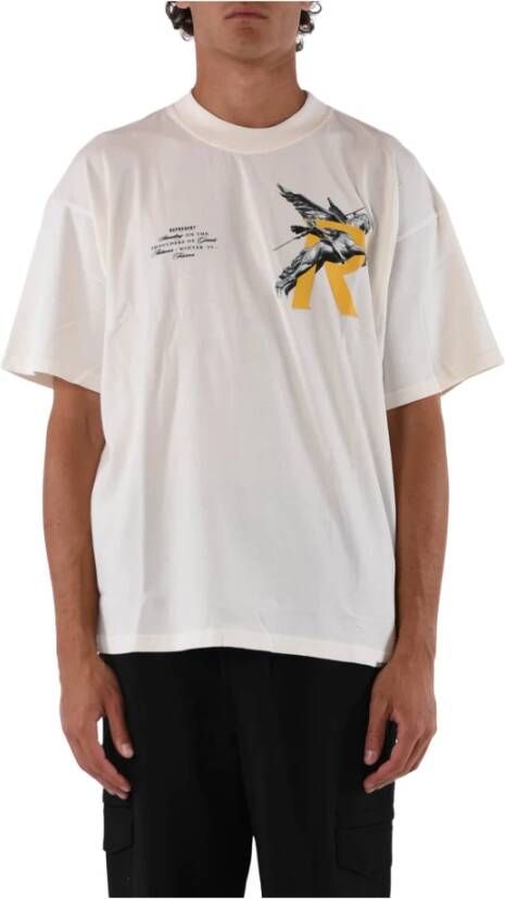 Represent Moderne Oversized Wit T-shirt met Grafische Branding White Heren