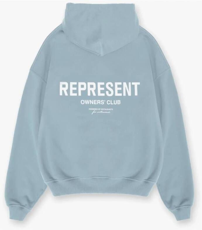 Represent Oversized Loopback Hoodie in Poederblauw Blauw Heren