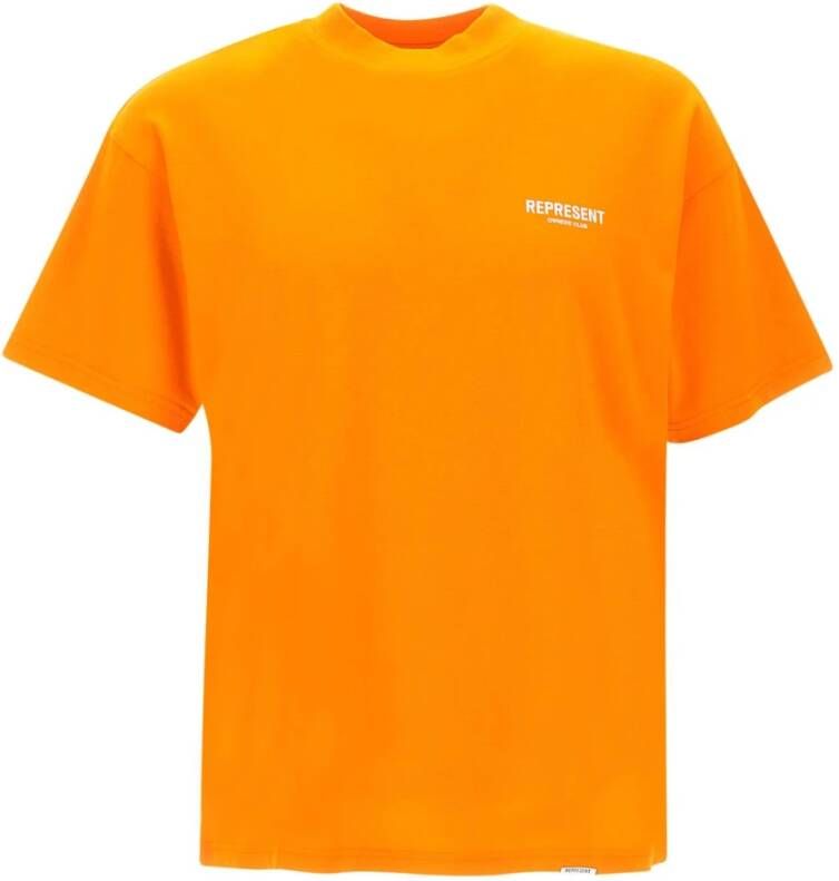 Represent Heren T-shirt met Handtekening Logo Orange Heren