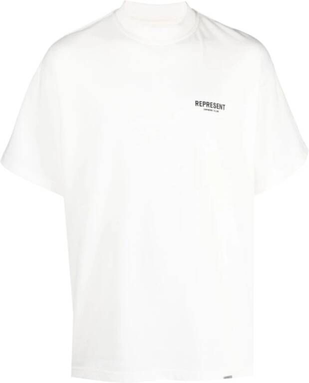 Represent Monogram Katoenen T-shirt Relaxte Pasvorm White Heren
