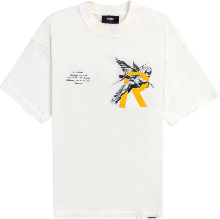Represent Witte T-shirt met bedrukte print op de achterkant Wit Heren
