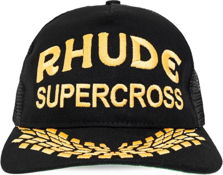 Rhude Supercross Trucker canvas pet Black Heren