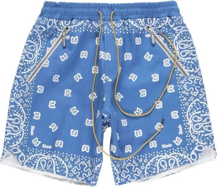 Rhude Strand Bandana Shorts voor Heren Blue Heren