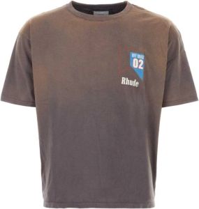 Rhude Bruine Katoenen T-shirt Klassieke Stijl Bruin Heren