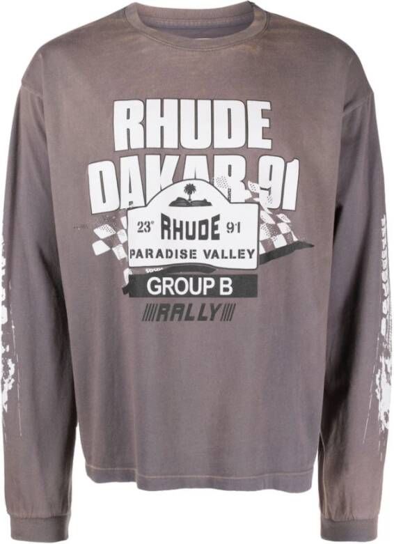 Rhude Dakar 91 LS Sweaters Grijs Heren