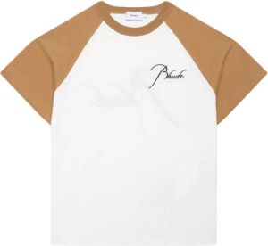 Rhude Off-White Tan Raglan T-shirt Bruin Heren