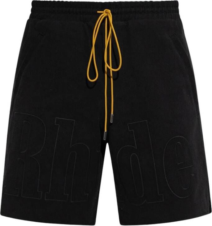 Rhude Shorts met logo Zwart Heren