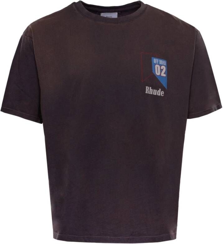 Rhude O2 Off-Road print katoenen T-shirt Gray Heren