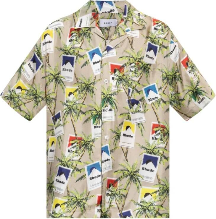 Rhude Zijden overhemd met grafische print voor heren Multicolor Heren