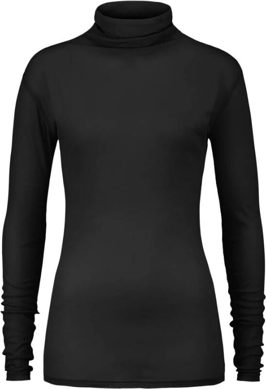 RIANI Slim Fit Katoenen Rolkraagshirt Zwart Dames