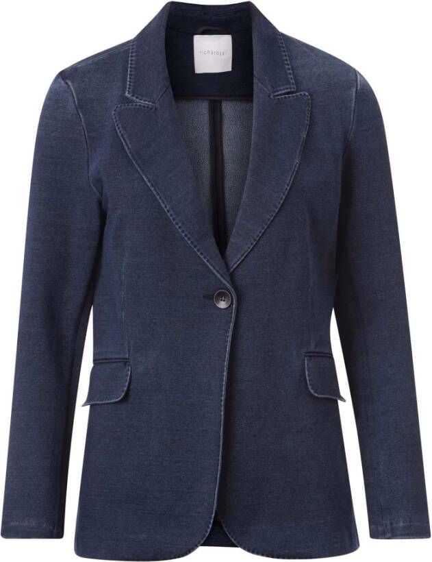 Rich & Royal Indigo Jersey Blazer Stijlvol en Comfortabel Blauw Dames
