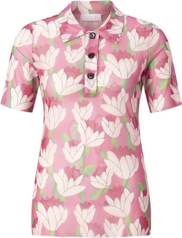 Rich & Royal Mesh polo t-shirt gerecycled Roze Dames