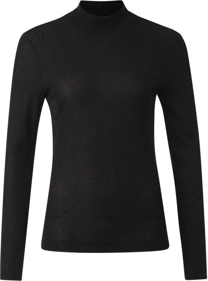 Rich & Royal EcoVero Rib Lurex Coltrui Longsleeve Black Dames