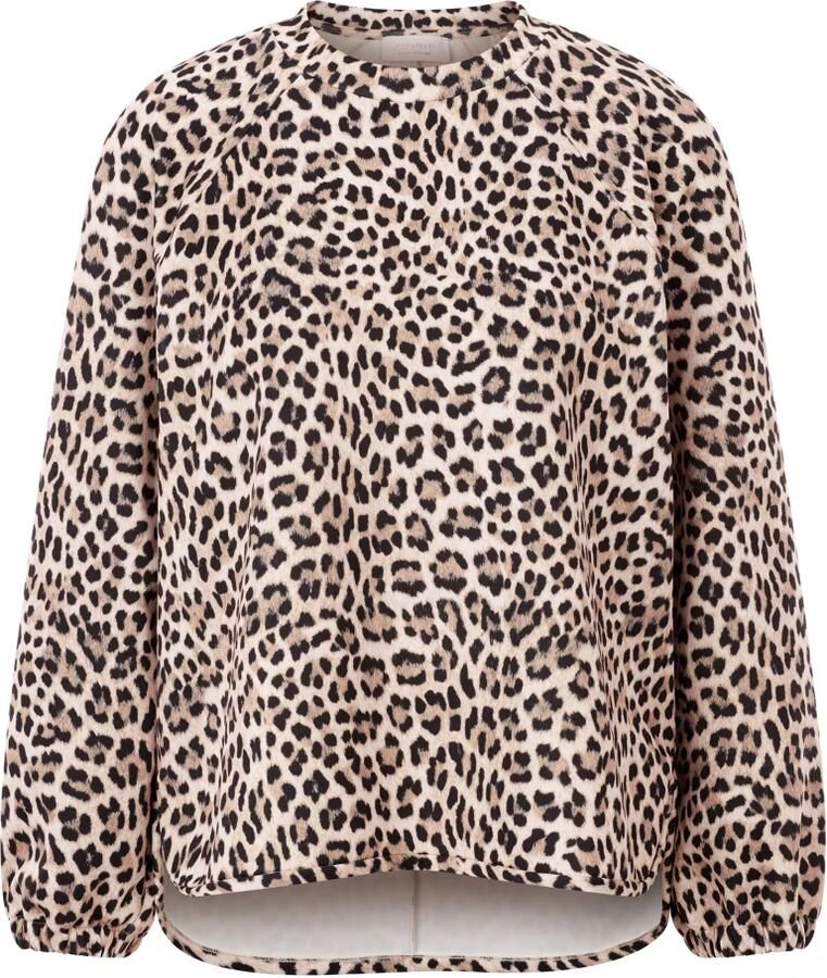 Rich & Royal Gedrukte Scuba Sweater Brown Dames