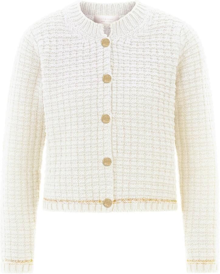 Rich & Royal Vest Met goudkleurige effectgaren aan de zoom en mouwen