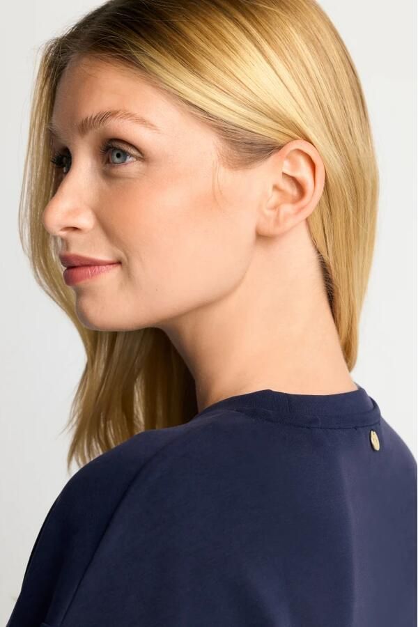 Rich & Royal Sweatshirt 2409 T Peach Crew oversneden schouders zachte greep ronde hals