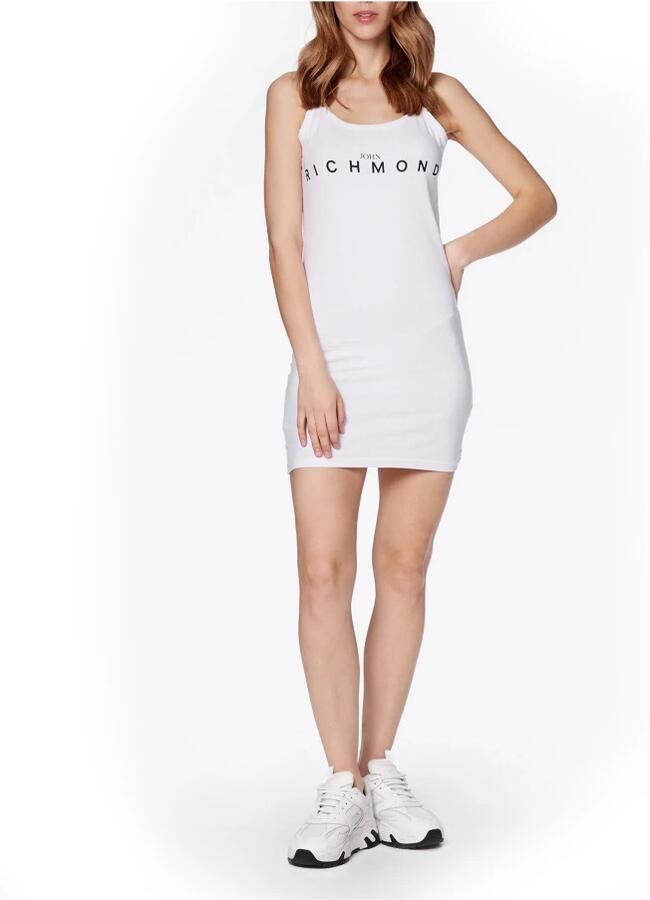 Richmond Mouwloze Katoenen Jurk met Logodetail White Dames - Foto 2