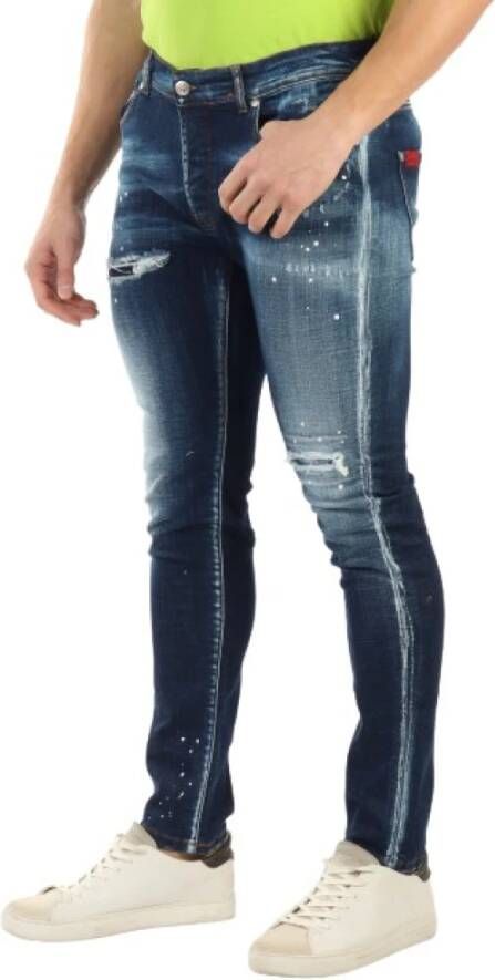 John Richmond Tranentrekkende Slim-Fit Jeans Blauw Heren