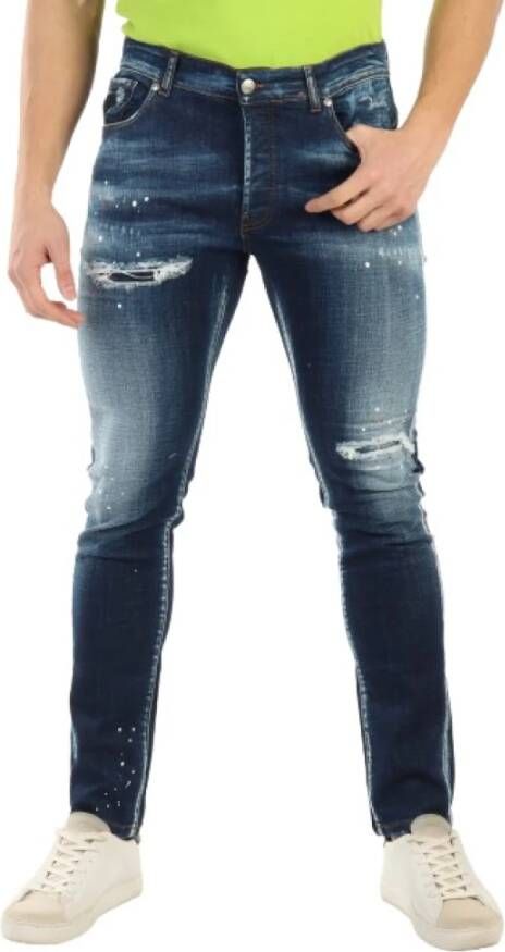 John Richmond Tranentrekkende Slim-Fit Jeans Blauw Heren