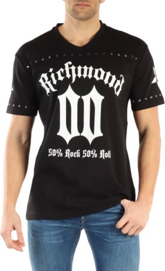 John Richmond Oversized T-shirt met contrasterende print Black Heren