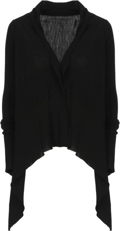 Rick Owens Zwarte Geribbelde Wollen Vest voor Dames Black Dames